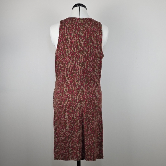 Michael Kors Sleeveless Ruched Leopard Print Sheath Dress Size M - Picture 6 of 10